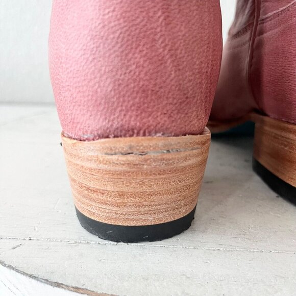 Lane EMMA JANE Womens Cowboy Bootie 5 Pink Leather Western Cowgirl Short Boots - Picture 4 of 13
